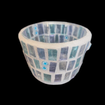 Mosaic Tealight, Aqua & murano millefiori