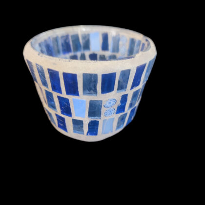 Mosaic Tealight, blue with murano millefiori