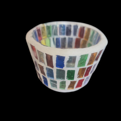 Mosaic Tealight, Rainbow colours