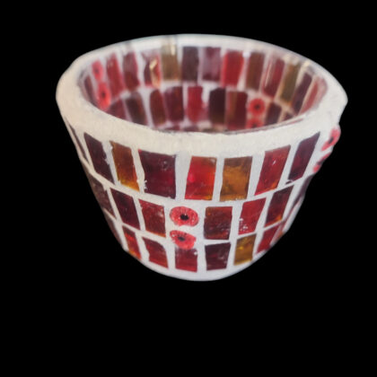 Mosaic Tealight, Red & murano millefiori