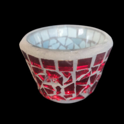 Mosaic Tealight, red mirror