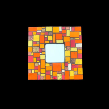 Small Mosaic Mirror Red Orange Gold