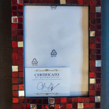 Small Photo Frame Red & Silver