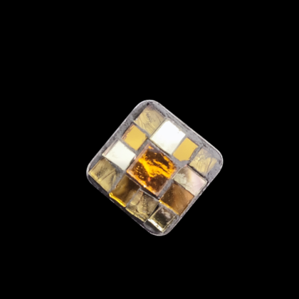 Mosaic Ring, Square, Yellow mirror