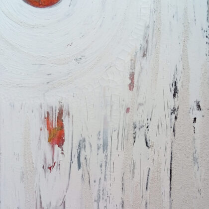 Blood Moon<br>70x100 cm, Plaster, cement and enamel on canvas