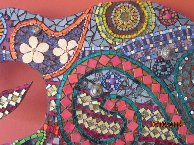 Coat Rack <br>52 × 130 cm · Millefiori, gold and glass mosaic on MDF, antique brass fittings and coconut shell - Image 7