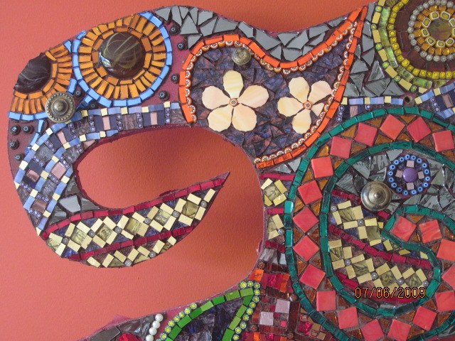Coat Rack <br>52 × 130 cm · Millefiori, gold and glass mosaic on MDF, antique brass fittings and coconut shell - Image 6