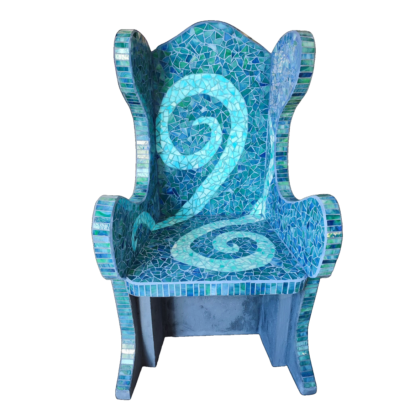 Queen of Wonderland<br>120 H × 70 W × 60 D cm, · Hand-cut glass and mirror mosaic