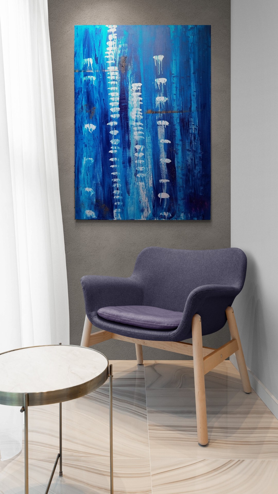 From The Deep<br>80x120cm, enamel on canvas - Image 6